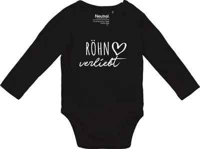 Produktbild von Huuraa Baby Body Röhn verliebt 80 Black  Baumwolle Fairtrade Langarmbody Geschenkidee