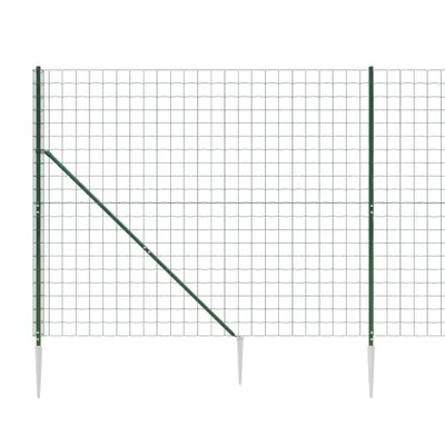 Obrázek produktu pro vidaXL Drátěné pletivo s uzemňovacími zásuvkami zelené 1,4x25 m