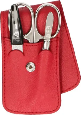Image de ERBE SOLINGEN set de manucure de voyage en cuir Siena 9014 rouge