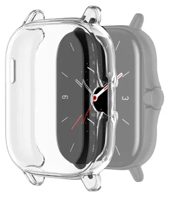 Immagine prodotto di Custodia integrale subtel in TPU compatibile con Amazfit GTS 2 cover di protezione completa per smartwatch o bracciale fitness, guscio Trasparente, paraurti evita danni