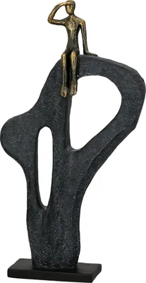 Image de Gilde Skulptur, "Blick in die Ferne", Bergmotiv, Mannmotiv, Bergsteiger, Kunstharz, bronzefarben, VE 1, L. 7.5 cm, B. 25 cm, H. 47 cm 37872 4063387378724