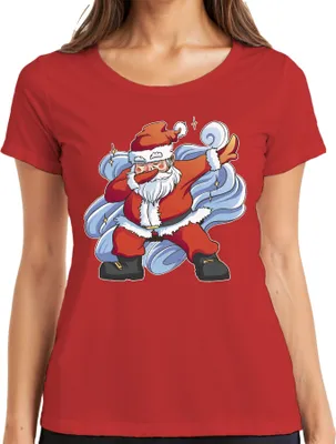 Produktbild von Dabbing Santa Clause - Weihnachten Weihnachtsgeschenk Christmas Damen T-Shirt, Rot, M