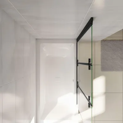 Produktbild von AICA 130cmx140cm Schwarz Badewannenaufsatz 6mm NANO ESG-glas 3-teilig Faltwand Badewannenfaltwand Badewanne Duschabtrennung Duschwand für Badewanne