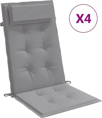 Produktbild von vidaXL Hochlehner-Auflagen 4 Stk. Grau Oxford-Gewebe
