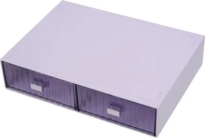 Produktbild von Schreibtischschubladen-Organizer, stapelbare Aufbewahrungsschubladen, ABS-Schreibtisch-Organizer für Büro, Schule und Zuhause, 2 Schubladen, 23 x 16,5 x 5 cm