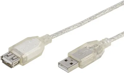 Produktbild von ViVanco™25414, 1,8 m, USB A, USB A, Männlich/Weiblich, 0,48 Gbit/s, Transparent