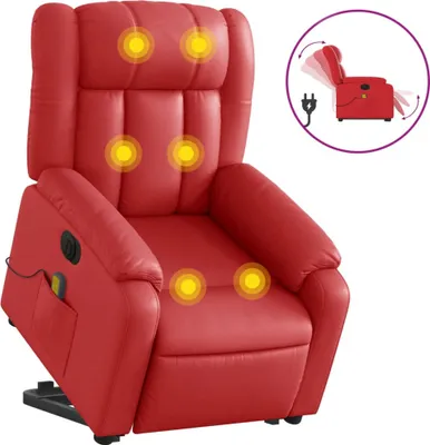 Immagine prodotto di vidaXL Poltrona per massaggi con ausilio per l'assistenza elettrica in Pelle finta rossa