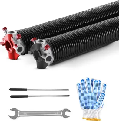 Obrázek produktu pro Vysoce kvalitní torzní pružiny pro garážová vrata, pár Φ5.54xΦ50.8x668mm s navíjecími tyčemi - robustní náhradní díly pro garážová vrata