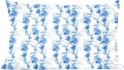 Produktbild von MuchoWow® Zierkissen Sofakissen Wohnzimmer Dekokissen 50x30 cm Blumen - Blüte - Muster - Blau - Wohnzimmerdekoration - Polster mit Photo