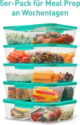 Produktbild von sistema Meal Prep Boxen NEST IT 1,19 l 5 Stück