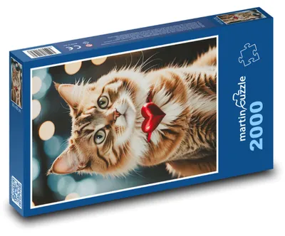 Zdjęcie produktu dla martinpuzzle - Puzzle 2000 - Kot z sercem
