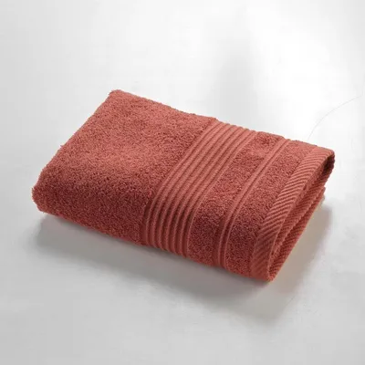 Image de Serviette de bain - Douceur d'Intérieur - Coton - 90x50 cm - Terracotta