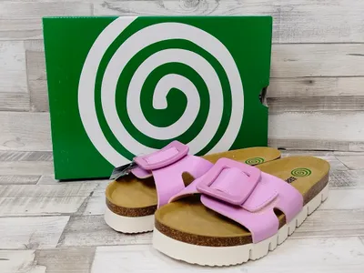 Produktbild von Dr. Brinkmann Damen Pantolette mit großer Schnalle mit Klettverschluss lila 36