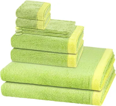 Produktbild von Cawö Lifestyle Splash 2 X Wasch- 2 X Gäste- 2 X Dusch- 2 X Handtuch im Set Extraflauschig für höchsten Komfort, Saugstark mit 522 g/m² Flächengewicht, Modernes Doubleface-Design für frischen Look