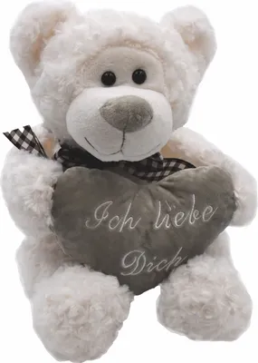 Produktbild von Bär mit Herz Ich liebe Dich Kuscheltier Creme Weiss Teddy
