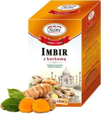 Produktbild von Aromatisierter Kräutertee Ingwer mit Kurkuma 20 Beutel / MALWA