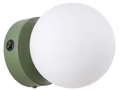 Image de Applique YOLI 1 vert olive avec interrupteur 1xG9 8W acier/verre 12x14x12cm Sollux Lighting