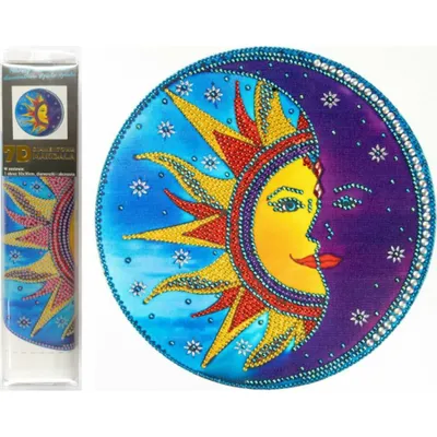 Produktbild von Diamantmosaik-Mandala, Gesicht, Sonne, 30x40 cm