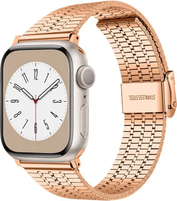 Produktbild von Strap-it Apple Watch Edelstahlarmband (Roségold)