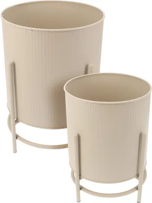 Zdjęcie produktu dla Metalowe osłonki na doniczki OMEE, 2 sztuki, Ø 17 + Ø 20 cm