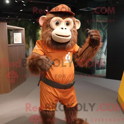 Obrázok produktu pre Maskot spoločnosti REDBROKOLY, opica Rust Monkey, je oblečený v tričku značky Polo a v oblečení značky Wraps