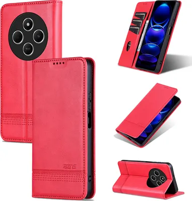Obrázek produktu pro Kožené pouzdro pro Xiaomi Redmi 14C / Poco C75 4G, skládací peněženkové pouzdro s magnetickým uzávěrem a stojánkem Růžový