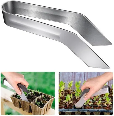 Obrázek produktu pro Nerezová tyč na přesazování sítě pro zahradníky, květiny, rostliny, přesazování a kypření půdy