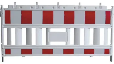 Produktbild von Schake Absperrpfosten PVC weiß rot x , 2100 mm