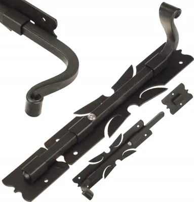 Produktbild von Grendelriegel Türschloss FEINZ groß - 300x50 mm - Schwarz - Robuste Konstruktion - Hochwertige Schmiedearbeit
