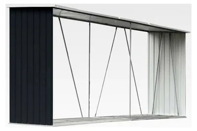 Produktbild von Brennholzlager Kaminholzunterstand Holzregal Holzlager Verzinkter Stahl 330x84x152cm Anthrazit