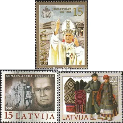 Produktbild von Briefmarken Lettland 2005 Mi 641,646,648 (kompl.Ausg.) postfrisch Papst