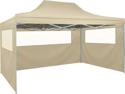 Immagine prodotto di Tenda Pieghevole Pop-Up 4 Pareti Laterali 3x4,5 m Bianco Crema