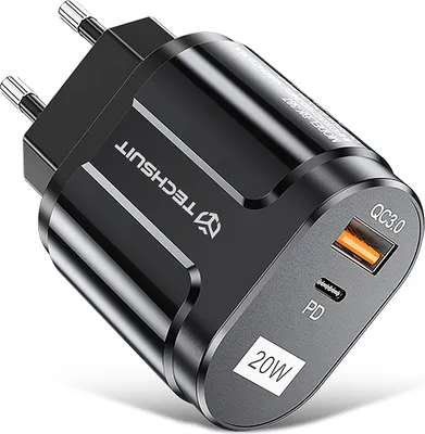 Produktbild von Techsuit Premium-Netzladegerät 20W – Schwarz KP27194