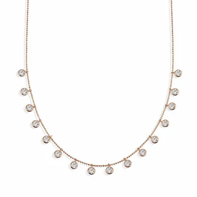 Produktbild von Dkeniz Anhänger mit Kette 925/- Sterling Silber 42 cm + 3cm Rosé Zirkonia weiß 145250006