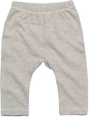 Produktbild von Babybugz Kinder Baby Leggings gestreift Baby-Hose BZ46 white/heather grey melange 3-6 months