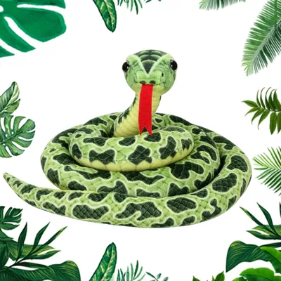 Image de Serpent en peluche, jouet doux, 200 cm, grand animal en peluche, jouet pour enfants