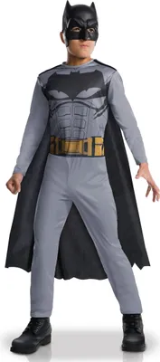 Produktbild von Batman™ kostüm für Kinder grau-schwarz 5 bis 6 Jahre (110 bis 116 cm)