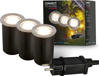 Produktbild von Briloner LED Außen-Bodenstrahler Connect to Shine 3er Starterset 10W warmweiß
