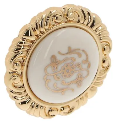 Obrázek produktu pro Kovová úchytka na nábytek, materiál zamak a porcelán, průměr 41 mm, pozlacená