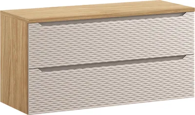 Produktbild von Waschtischunterschrank 120cm, Eiche mit beige, OLUO-56-BEIGE