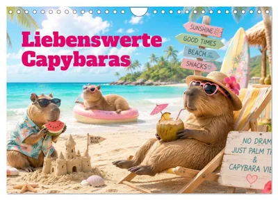 Produktbild von Liebenswerte Capybaras (Wandkalender 2027 DIN A4 quer), CALVENDO Monatskalender