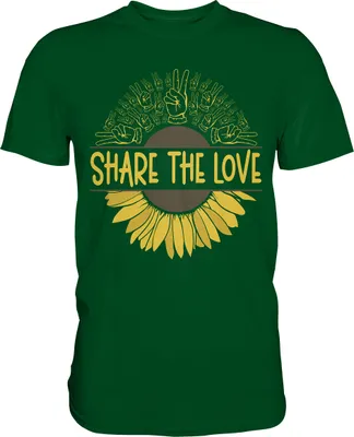 Produktbild von Frieden Liebe Sonnenblumen T-Shirt Garten Motiv Gärtner Geschenk – Bottle Green / M