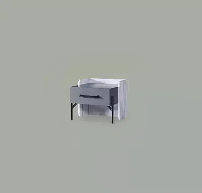 Produktbild von Moderner Nachttisch grau Design Holzmöbel im Schlafzimmer Nachtkonsolen
