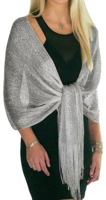 Immagine prodotto di Sciarpe e scialli ShineGlitz per abiti da sera, sciarpe e scialli da donna, modelli eleganti