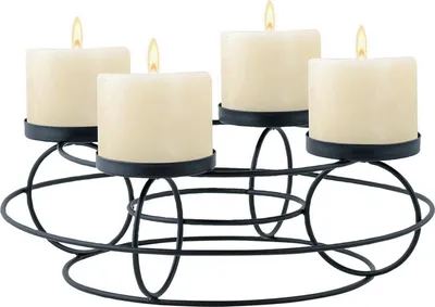 Produktbild von Moderne Deko Adventskranz Kerzenständer Weihnachtsdeko Rosew Schwarz