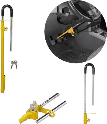 Produktbild von AS Pedal Lenkradkralle Bremspedal 2 Schlüsseln Lenkradschloss Gelb Lenkradsperre AS
