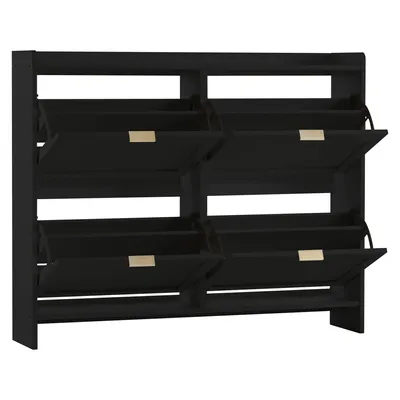 Immagine prodotto di Abrihome scarpiera 4 ante, ribaltabile, portascarpe, 90x110x24 cm, nero