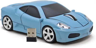 Produktbild von Computermaus USB 2,4 GHz Rennwagen 3D drahtlose Maus optische Mäuse für Windows und Mac Einzigartiges Rennwagen-Design mit LED-Beleuchtung