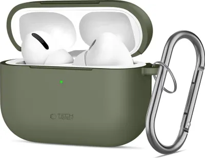 Immagine prodotto di Tech-Protect - Gancio in silicone per Apple AirPods Pro 3 - Verde oliva