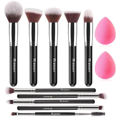 Produktbild von Pinselset Makeup,Make up Pinsel Set,10 Pinsel und 2 Make-up-Schwämme